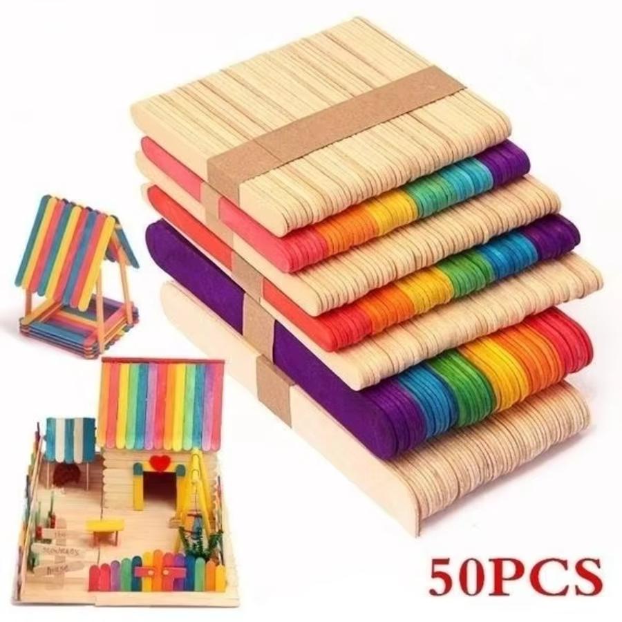 Набор из 50 натуральных цветны – обзор и цена Art Craft With Ice Cream Stick