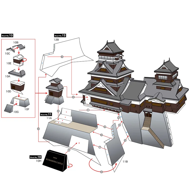 Японский замок Кумамото, мини- – обзор и цена Art Craft Japan