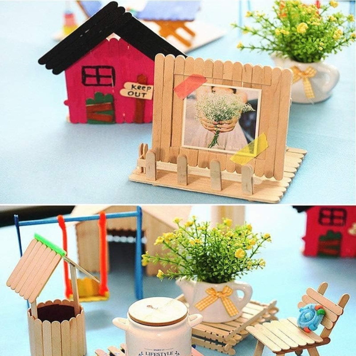 50 шт. натуральных деревянных  – обзор и цена Art Craft With Ice Cream Stick