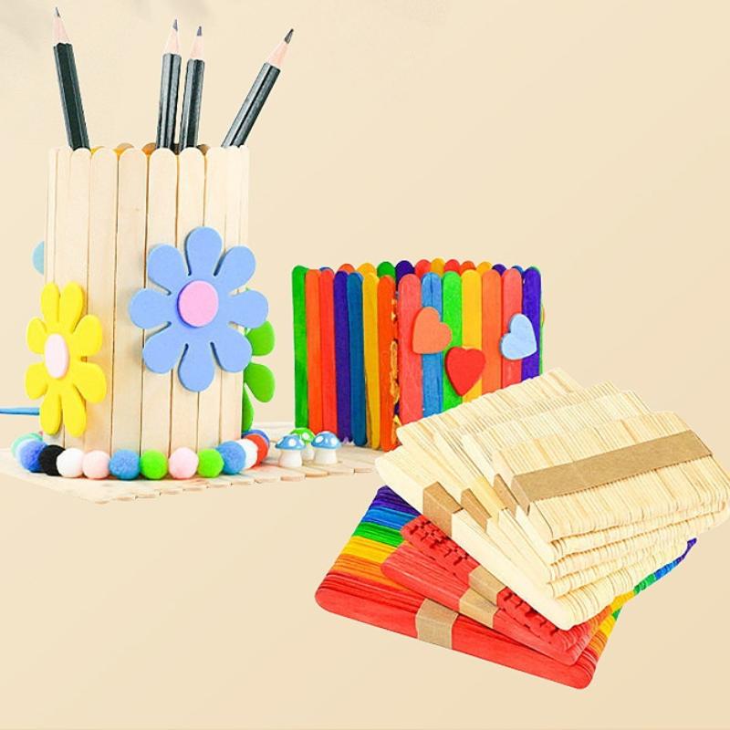 Цветные деревянные палочки для – обзор и цена Art Craft With Ice Cream Stick